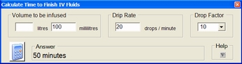 One of the calculators that ships with Drug Calculations for Health Professionals
